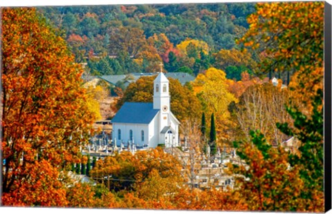 Framed St Sava Serbian Church In Autumn Print