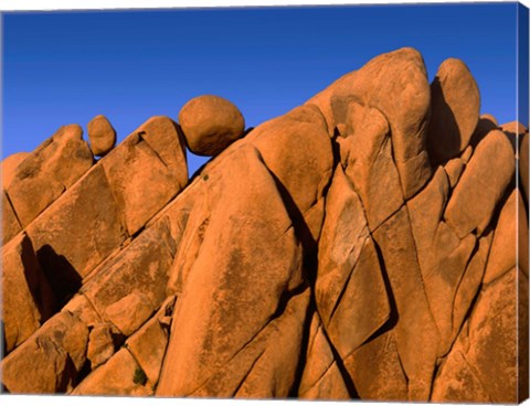 Framed Monzonite Granite Boulders At Sunset, Joshua Tree NP, California Print