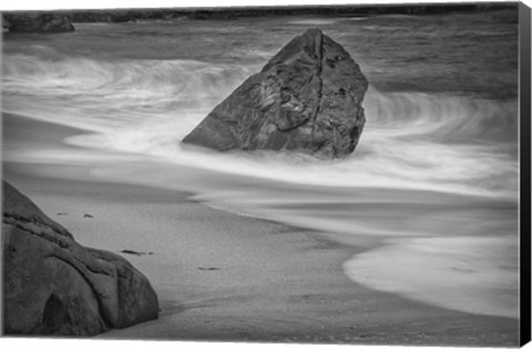 Framed California, Garrapata Beach (BW) Print