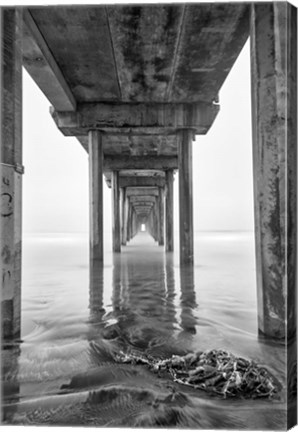 Framed Scripps Pier, California (BW) Print