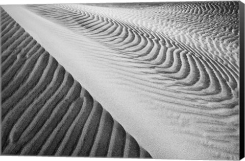 Framed Close Up Of Valley Dunes, California (BW) Print