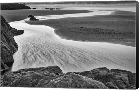 Framed California, Mendocino Jughandler Creek (BW) Print