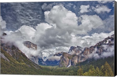 Framed Bridalveil Falls Cloudscape, California Print