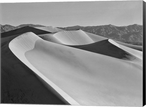 Framed California, Valley Dunes Landscape (BW) Print