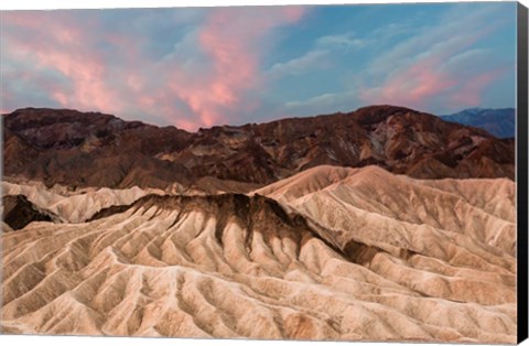 Framed Sunrise At Zabriskie Point Print