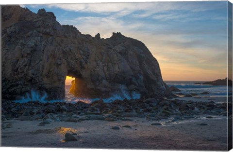 Framed Arch&#39;s Last Light At Pfeiffer Beach Print