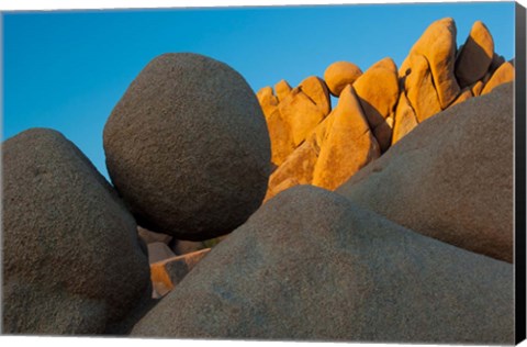 Framed California Joshua Tree National Park Jumbo Rocks At Sunset Print