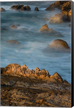 Framed Rocky Crags Of Montana De Oro State Park Print