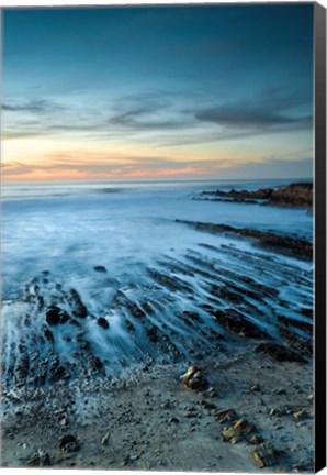 Framed Sunset Coastline Of Montana De Oro State Park Print