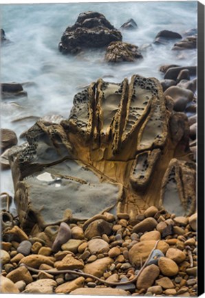 Framed Tafoni Formation At Salt Point State Park Print