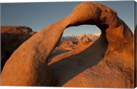 Framed Mobius Arch With Mt Whitney And The Sierra Nevada Range Print