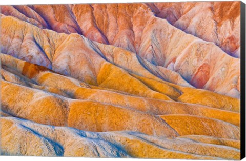 Framed Eroded Hills Below Zabriskie Point Print