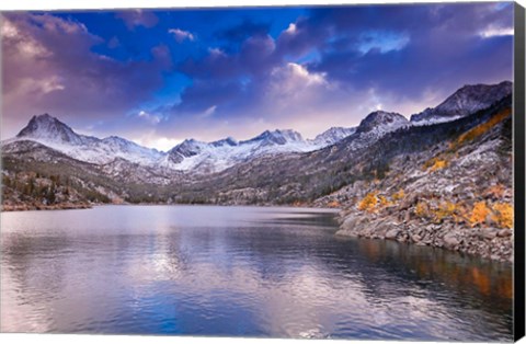 Framed South Lake Near The Sierra Nevada Mountains Print