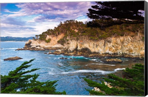 Framed Rocky Cliff Along The Cypress Grove Trail Print