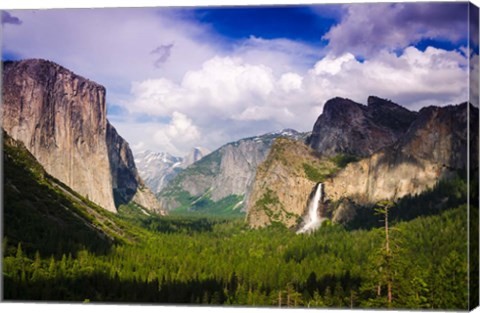 Framed Panoramic View Of Yosemite Valley Print