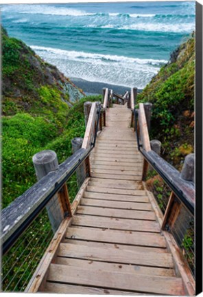 Framed Boardwalk Trail To Sand Dollar Beach Print