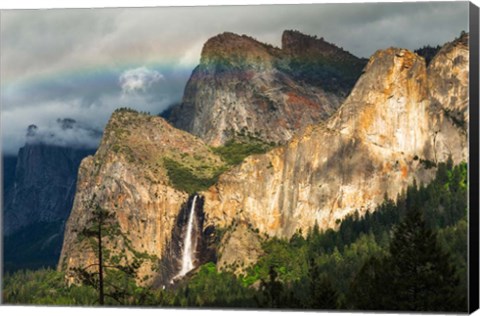 Framed Last Light On Bridalveil Fall, California Print