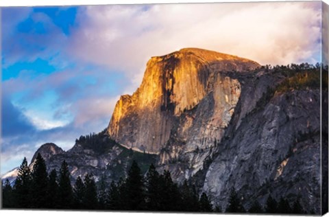 Framed Evening Light On Half Dome, California Print