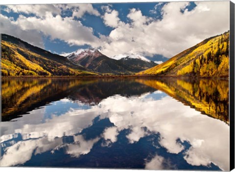 Framed Fall Reflections On Crystal Lake Print