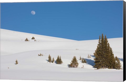 Framed Moonrise Above The Continental Divide Print