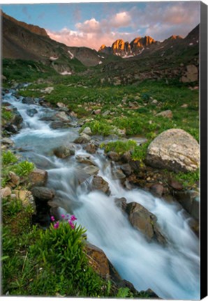 Framed Rocky Mountain Sunset In The American Basin Print