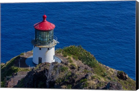 Framed Waimanalo Us Coast Guard Makapuu Point Light, Oahu, Hawaii Print