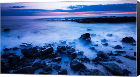 Framed Surf At Dusk, Kailua-Kona, Hawaii Print