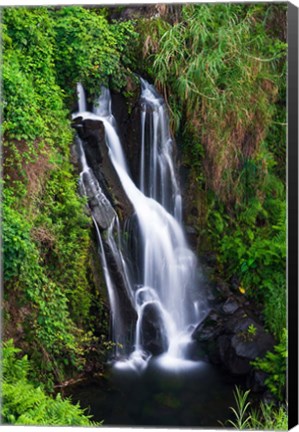 Framed Cascade On The Hamakua Coast, The Big Island, Hawaii Print