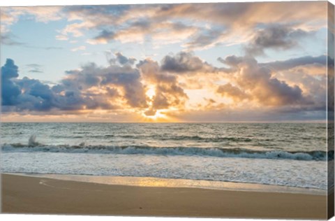 Framed Kealia Beach Sunrise, Kauai, Hawaii Print