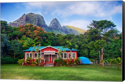 Framed Anahola Baptist Church, Kauai, Hawaii Print