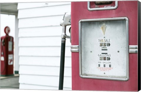 Framed Antique Gas Pump, Route 66 Print