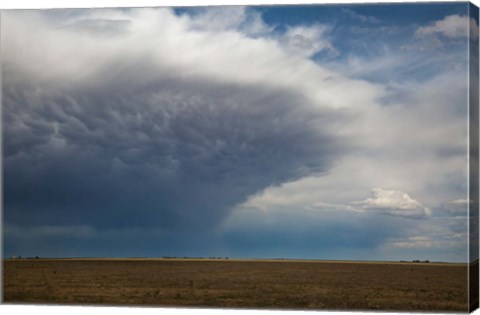 Framed Storm Cell Forms Over Prairie, Kansas Print