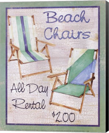 Framed Beach Chairs Print