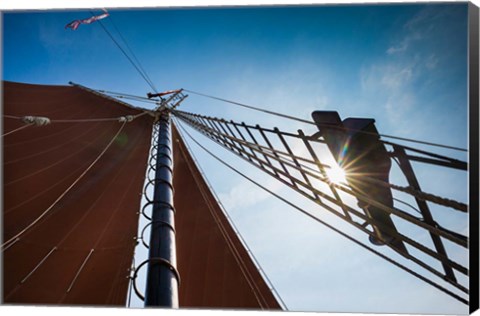 Framed Tall Schooner Rigging, Cape Ann, Massachusetts Print