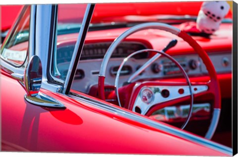 Framed Classic Interior At An Antique Car Show Print