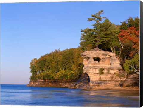 Framed Chapel Rock Overlooks Lake Superior Print