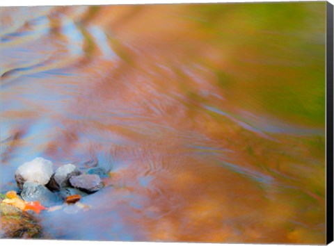 Framed Small Rocks In The Ontonagon River Print