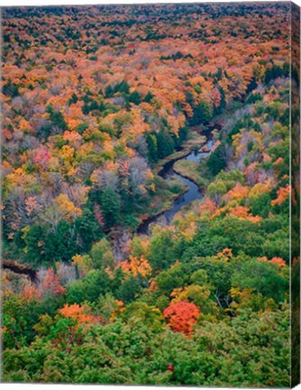 Framed Big Carp River, Porcupine Mountains Wilderness State Park, Michigan Print