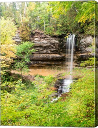 Framed Munising Falls In Autumn, Michigan Print