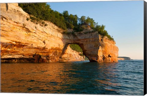 Framed Lovers Leap Arch Along The Lake Superior Shoreline Print