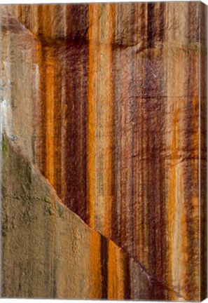 Framed Mineral Seep Wall Detail Along Lake Superior Print