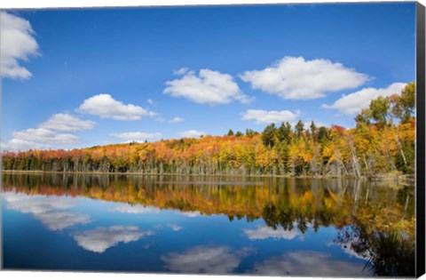 Framed Panoramic View Of Pete&#39;s Lake, Michigan Print