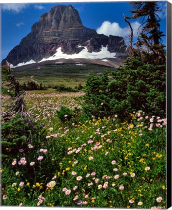 Framed Clements Mountain, Glacier National Park, Montana Print