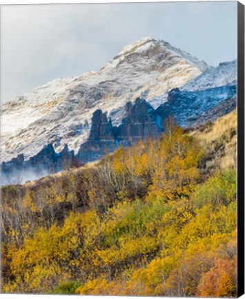 Framed Foggy Mountain In Humboldt National Forest, Nevada Print