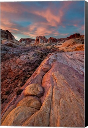 Framed White Dome Trail At Sunset, Valley Of Fire State Park, Nevada Print