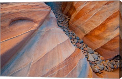 Framed Designs Of A Small Canyon On The White Dome Trail Print