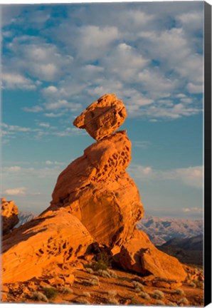 Framed Sunset On Balancing Rock, Nevada Print