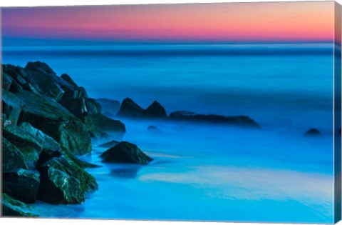 Framed Cape May In Aqua, New Jersey Print