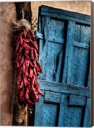 Framed Hanging Chili Peppers, New Mexico Print