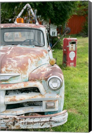 Framed Rusted Antique Automobile, Tucumcari, New Mexico Print